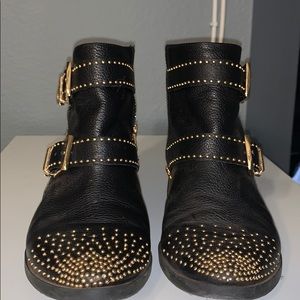 Vince Camuto Studded Boots with Gold Hardware